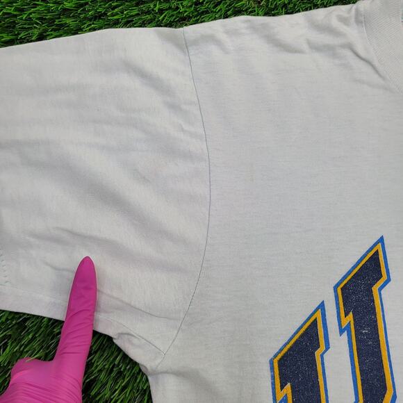 Vintage 80s University-of California Shirt Medium 19x27 Blue - Picture 6 of 16